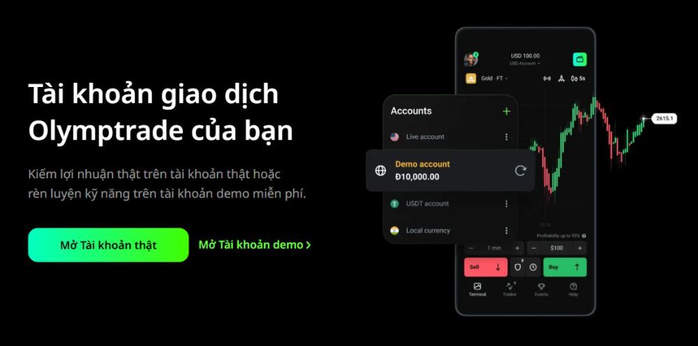 Sàn Olymptrade có lừa đảo không? Đánh giá chi tiết sàn 2025 4 tài khoản giao dịch sàn olymptrade