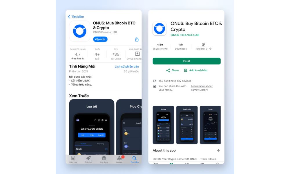 Tải ứng dụng sàn Onus