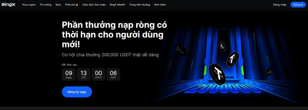 Thông tin chi tiết sự kiện BingX ưu đãi nạp ròng