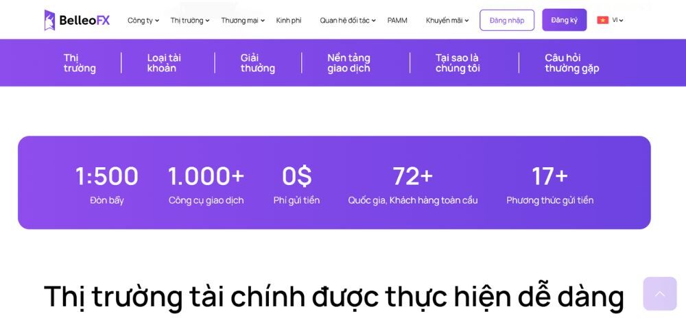 tổng quan về sàn belleofx