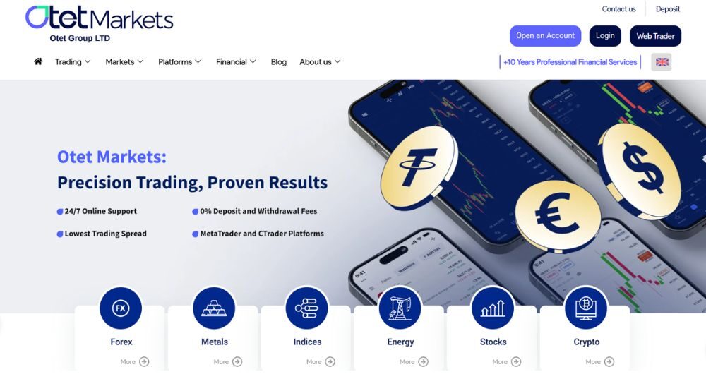 Sàn OtetMarkets có uy tín không? Đánh giá chi tiết sàn 2025 2 tổng quan về sàn otetmarkets