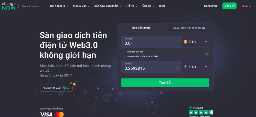 Website sàn ChangeNOW