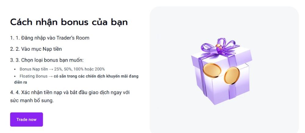 cách nhận bonus