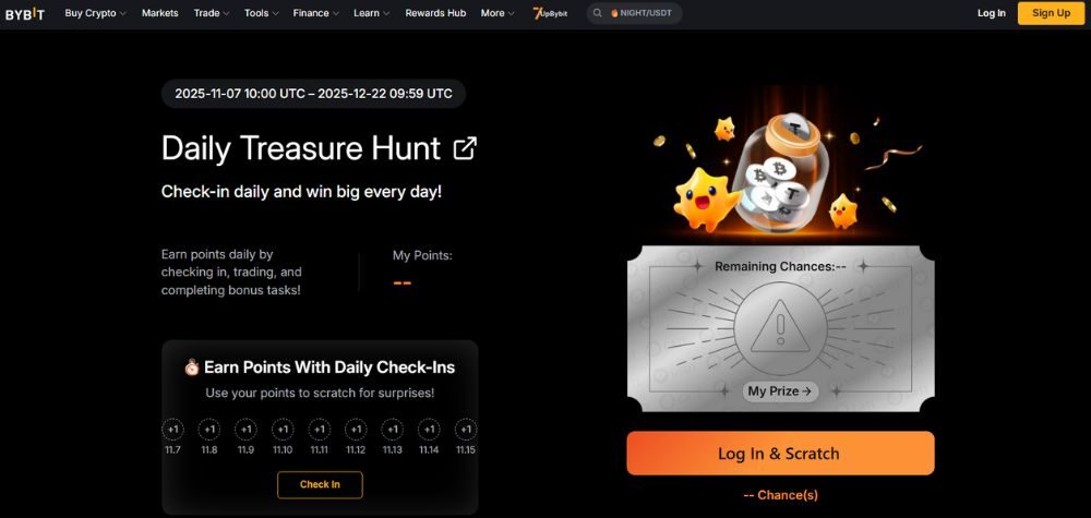 Thông tin sự kiện Bybit Daily Treasure Hunt
