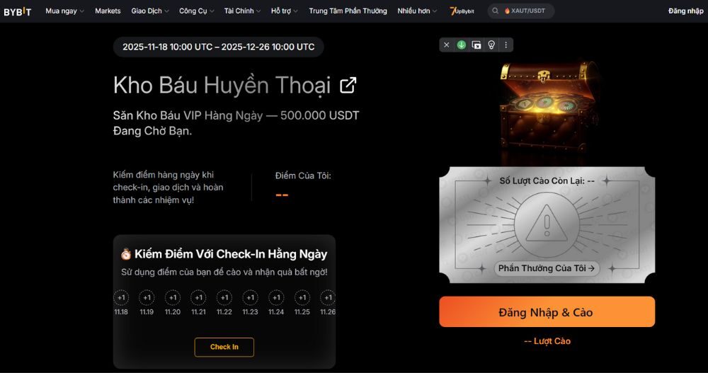 Thông tin sự kiện săn "Kho báu huyền thoại" cùng Bybit