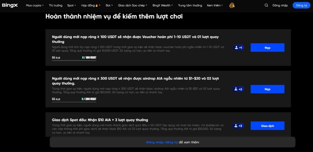 Hướng dẫn săn thưởng từ Sự kiện AIA trên BingX