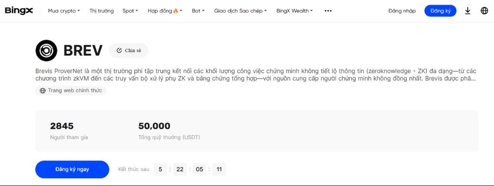 Sự kiện BingX niêm yết Brevis