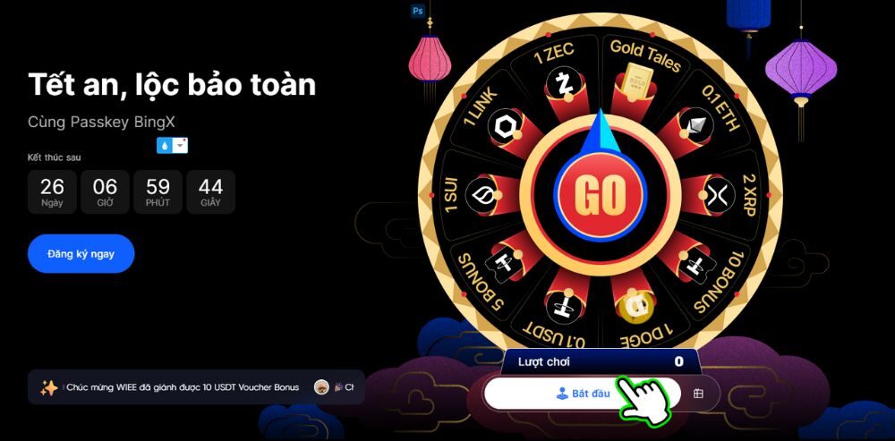 Sự kiện Tết an, lộc bảo toàn cùng Passkey BingX