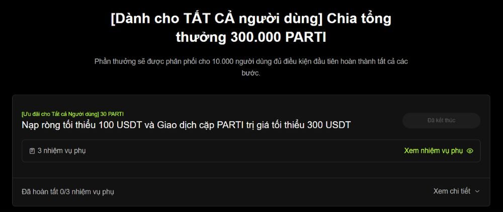 Ưu đãi dành cho tất cả người dùng